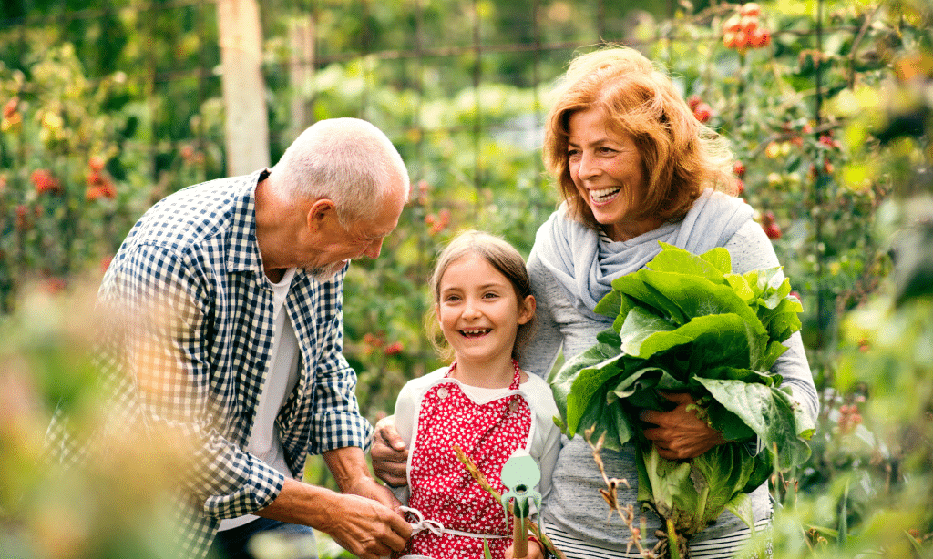 Senior enjoying the benefits of gardening